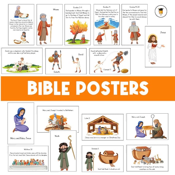 Bible Posters for Kids | Church Bulletin Board | Children's Bible Stories | Nativity | Church Printables for Kids | Homeschool | Kids Church