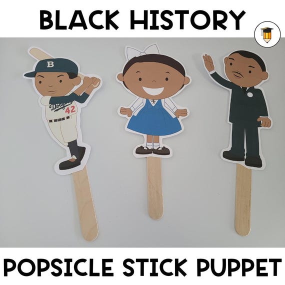 Black History Puppets | For Kids | Black History Decor | African American History | Printable Puppet | Dramatic Play Pictures