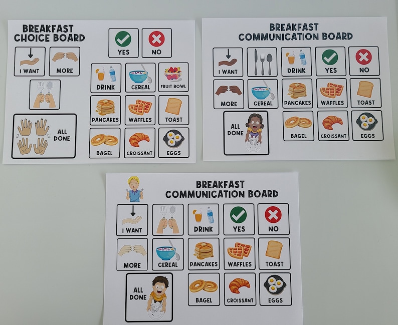 PHYSICAL COPY: Food Communication Choice Board | Food Pictures | Visual ...
