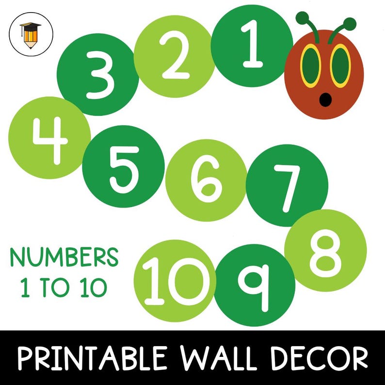 Caterpillar Counting Wall Decor | Counting 1 to 10 | Number Activities ...