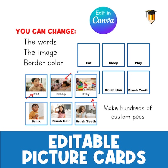EDITABLE PICS | First Then Board | Visual Aid | Schedule | Toddler Behaviour | Behavior Chart | Task Card | Special Needs | Autism | Custom