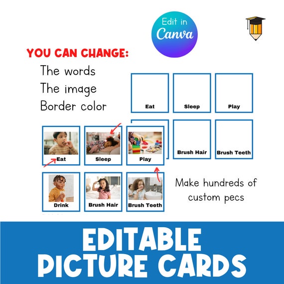 EDITABLE PICS | First Then Board | Visual Aid | Schedule | Toddler Behaviour | Behavior Chart | Task Card | Special Needs | Autism | Custom