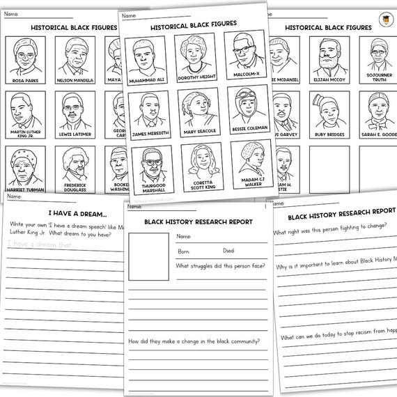 Black History Research | Black History | Worksheets | African American History | Social Studies | Black Lives Matter | Cut and Paste