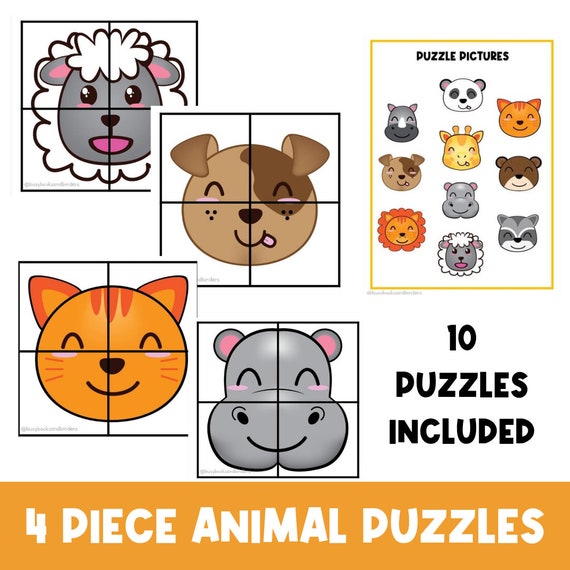 Animal Puzzles for Kids Early Years Puzzle Fine Motor Homeschool Children s Puzzles Instant Download Etsy