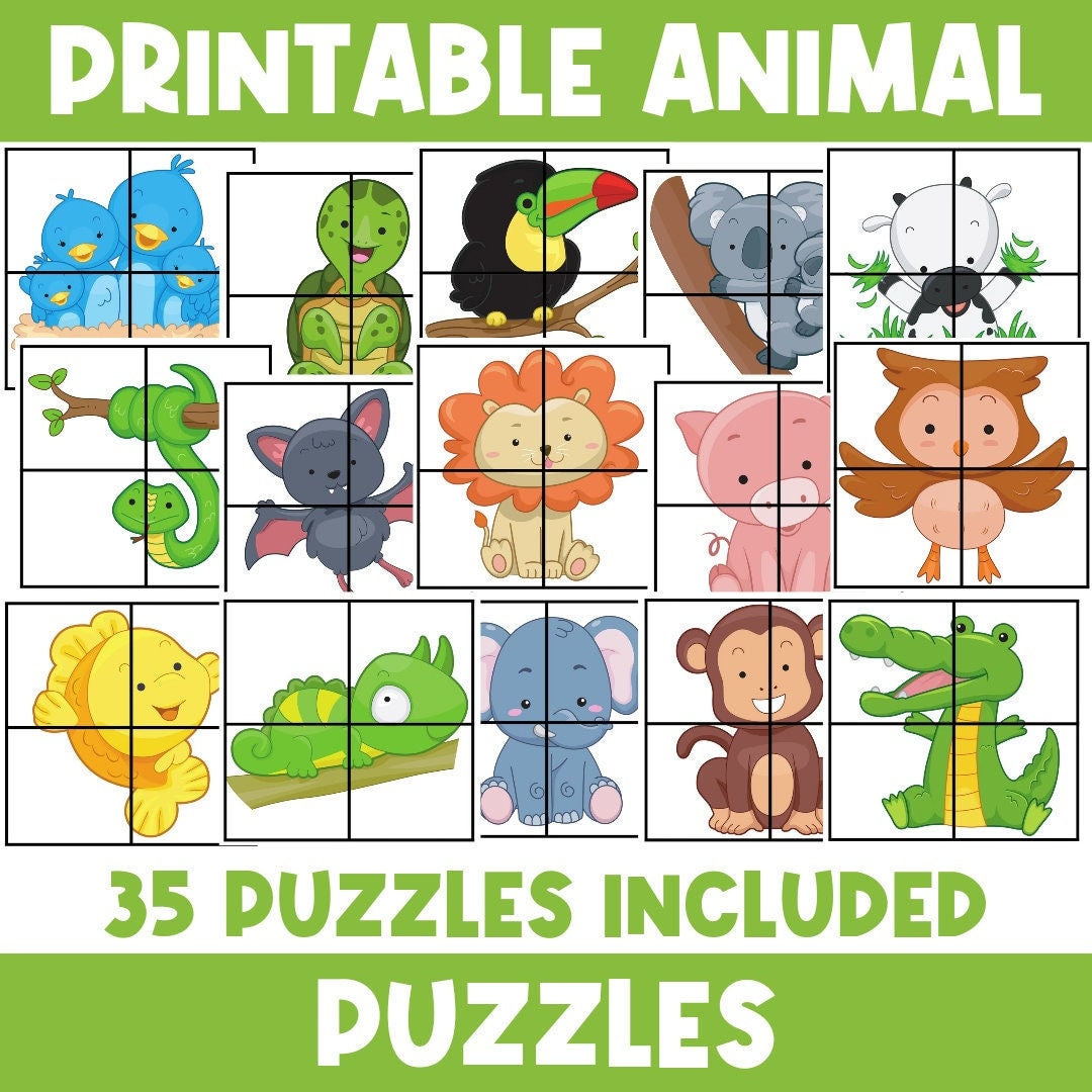 Animal Puzzles for Kids Early Years Puzzle Fine Motor - Etsy