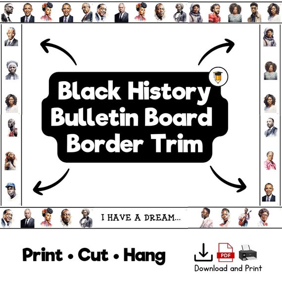 Black History Border Trim | Bulletin Board Display | Black History Decor | African American History | Printable Banner | U.S History