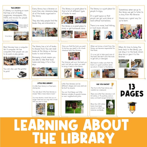 Learn about Library | Reading Comprehension | Reading Activities | Kindergarten| Grade One | Literacy Center | Homeschool | Worksheets