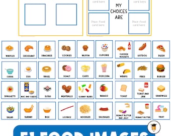1 BOARD + 45 PICTURE CARDS | Food Choice Board  | Food Pics | Visual Aid  | Choice Board | Behavior | Task Card | Autism | First Then | Food