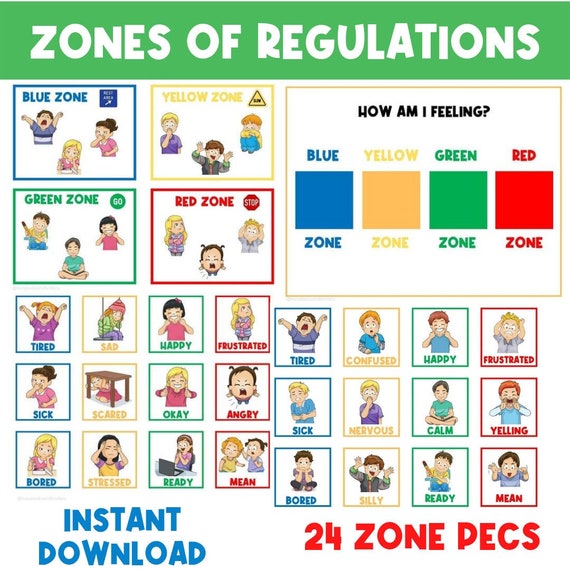 Art & Collectibles feelings poster Zones of regulation self regulation