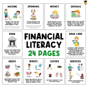 Educación financiera para niños / Dinero / Infografía / Aprenda sobre el dinero / Plan de estudios sobre el dinero / Adolescentes / Necesidades especiales / Simple / Dinero