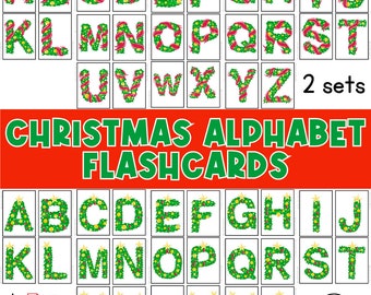 Cartes mémoire de l'alphabet de Noël | Lettres de Noël | Noël imprimable | Tableau d'affichage de Noël | Tableau d'affichage de Noël | Orthographe