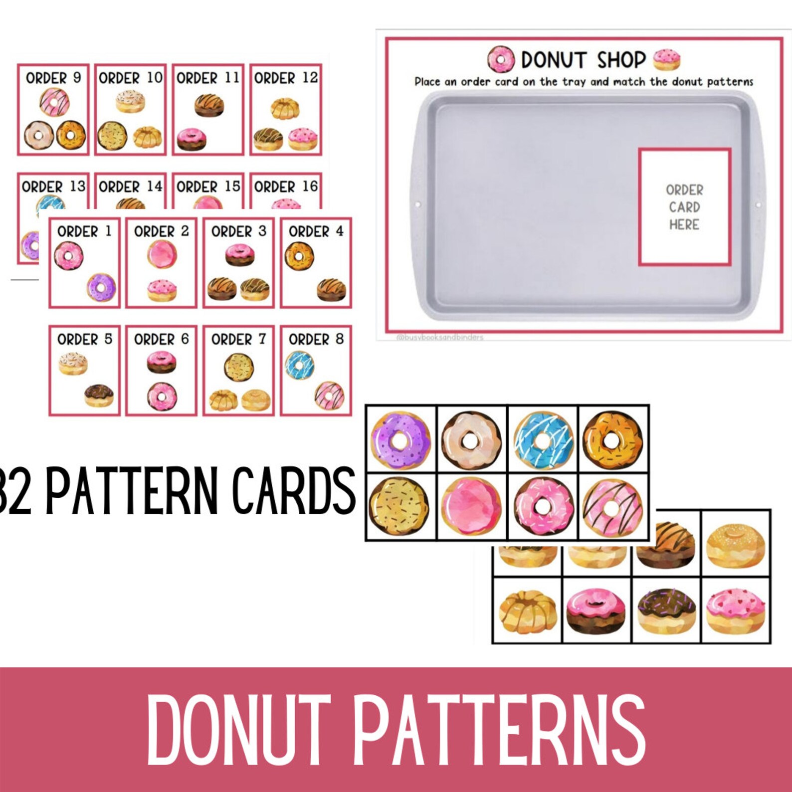 Donut Worksheet Pattern DONUT MATCHING | Valentines | Pattern Activity | Kindergarten ...