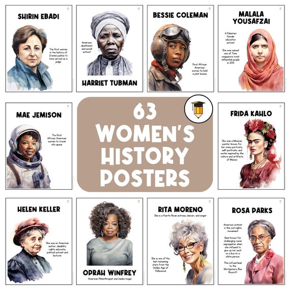63 Women's History Month Posters | Bulletin Board Display | Women's History Decor | American History | Printable Banner | Famous Women |