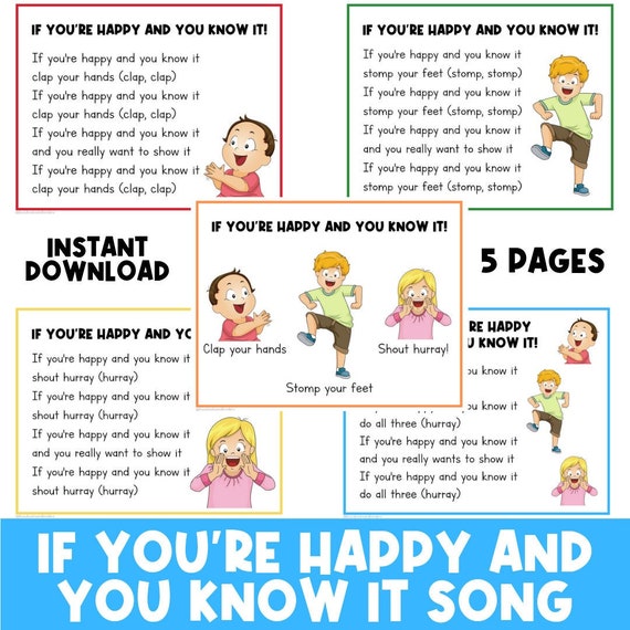 If You're Happy and You Know It Song | Toddler and Preschool Activities | File Folder Game | Nursery Rhymes Songs | Busy Book | Children