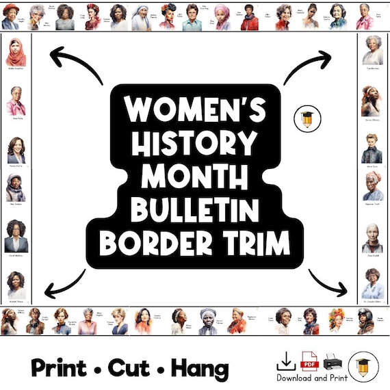 Women's History Month Border Trim | Bulletin Board Display | Black History Decor | African American History | Printable Banner | U.S History