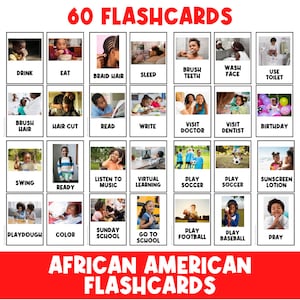 AFRICAN AMERICAN | Printable Flashcards | | Black History Month | Daily Routines | Autism | Communication | Preschool  | Task Cards |