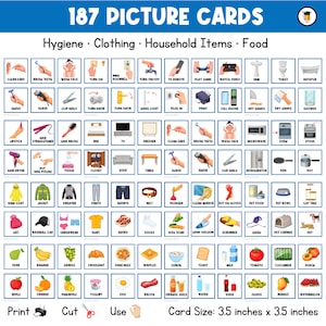 187 絵カード | 最初と最後 | 視覚補助 | スケジュール | 大人 | 高齢者 | 食べ物 衣類 家具 家庭 | タスクカード | 認知症 | 自閉症