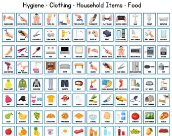 187 PICTURE CARDS | First Then | Visual Aid | Schedule | Adult | Senior | Food Clothing Furniture Household  | Task Card | Dementia | Autism