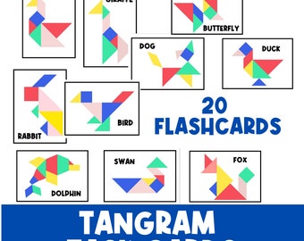 TANGRAM FLASHCARDS | Building  Cards | STEM | Shapes | Puzzles | Busy Bin | Fine Motor Activities | Hands On Learning | Farm Animals