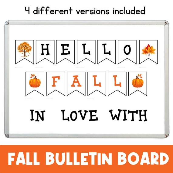AUTUMN BULLETIN BOARD | Fall Bulletin Board | Fall in Love | Books | Library Decor | Printable Banner | Classroom Decor | Back to School