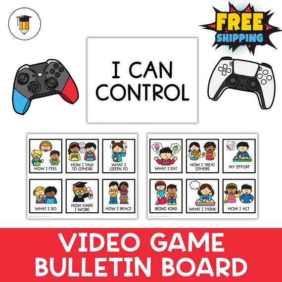 PHYSICAL COPY: Video Game Bulletin Board | Classroom Decor | Gamer Display | Games | Classroom Bulletin | Retro Game | Video Game Poster