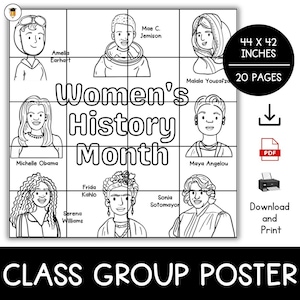 Group Poster: Women&#39;s History Month Poster | Bulletin Board Display | Womens History Decor | American History | Class Printable Famous Women