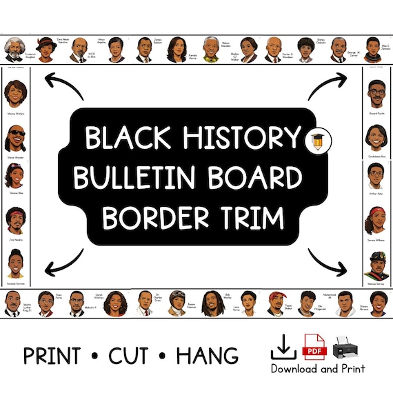 Black History Border Trim | Bulletin Board Display | Black History Decor | African American History | Printable Banner | U.S History