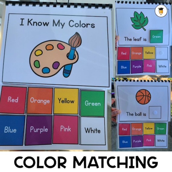 Printable Book: Color Matching | Sorting | File Folder Games | Learn Colours | Preschool Busy Book | Toddler | Homeschool | Morning Work