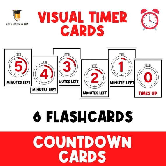 PHYSICAL COPY: Visual Timer Flashcards | Countdown Cards | Behavior Visuals | Classroom | Numbers | Counting | Toddler | Preschool | Autism