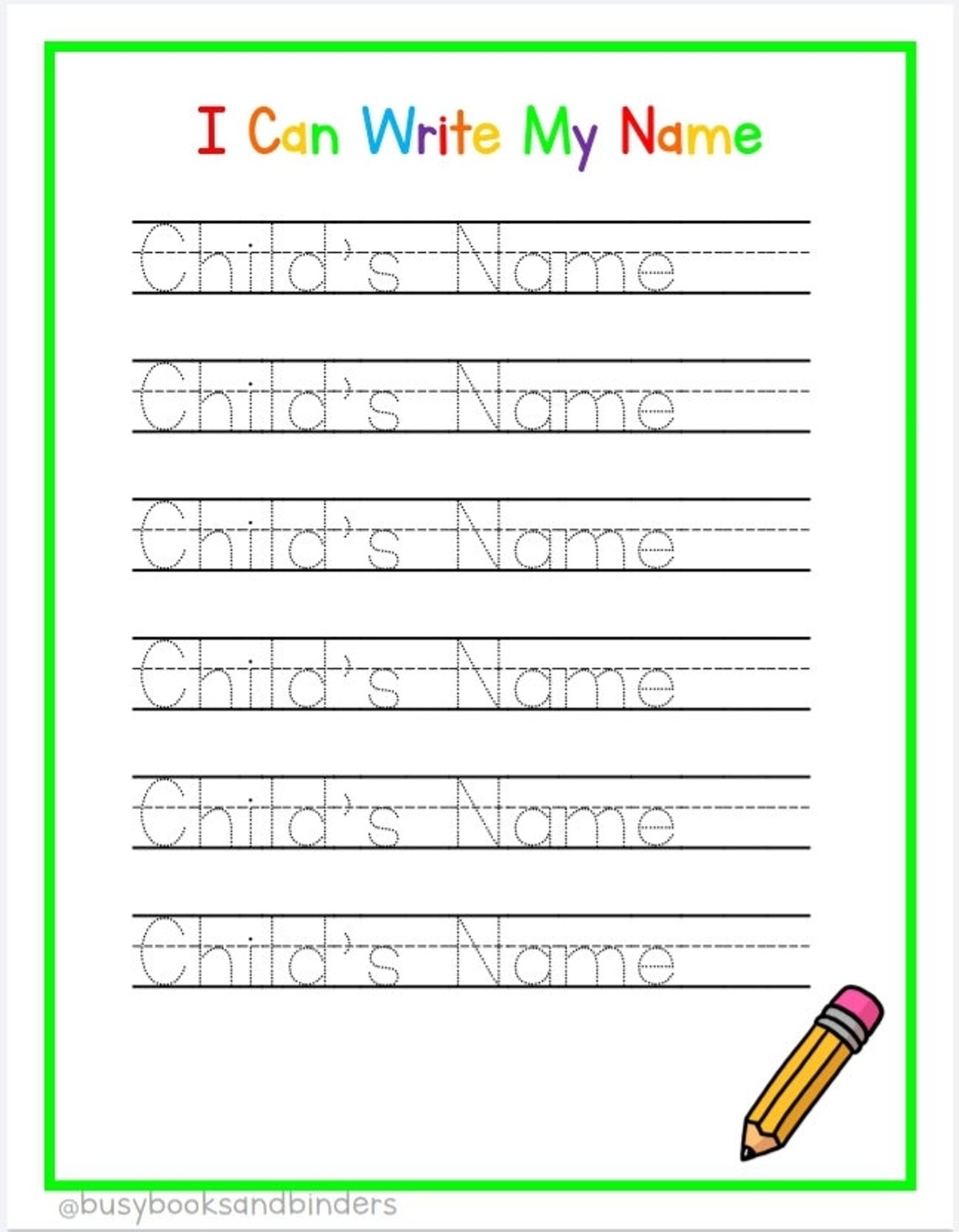 Custom personalized name tracing worksheet printable name etsy