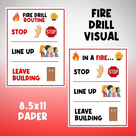 FIRE SAFETY | Fire Drill Routine | Classroom Signs | Classroom Printables | Educational Poster | Safety | School Posters | Community Signs