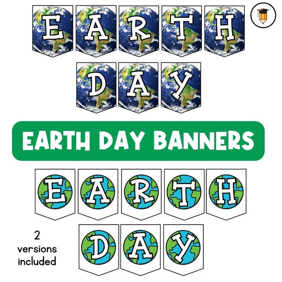 EARTH DAY BANNER | Bulletin Board | Science | Earth Day | Flashcards | Nature | Worksheets | Pre-K | Printable | Writing | Picture Cards