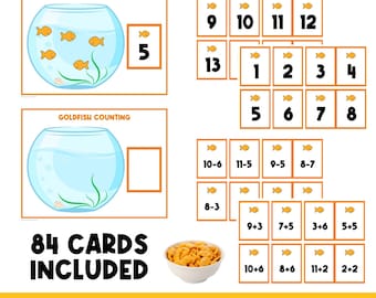 Fish Counting | Numbers | Busy Book | Counting Activities | File Folder Games | Preschool | Toddler Counting | Printable, Homeschool