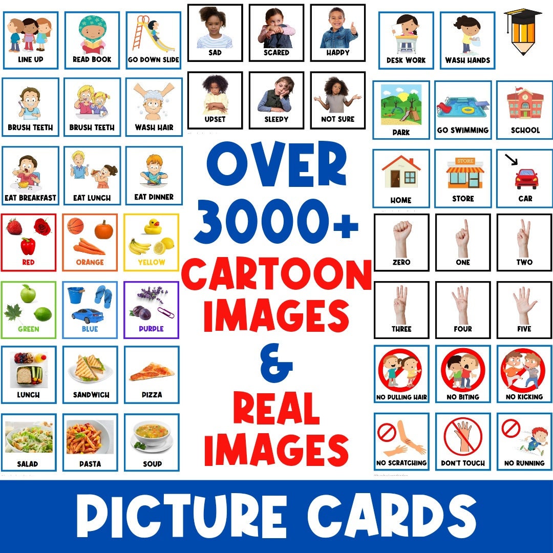 3000+ PICTURE CARDS | First Then Board | Visual Aid | Schedule ...