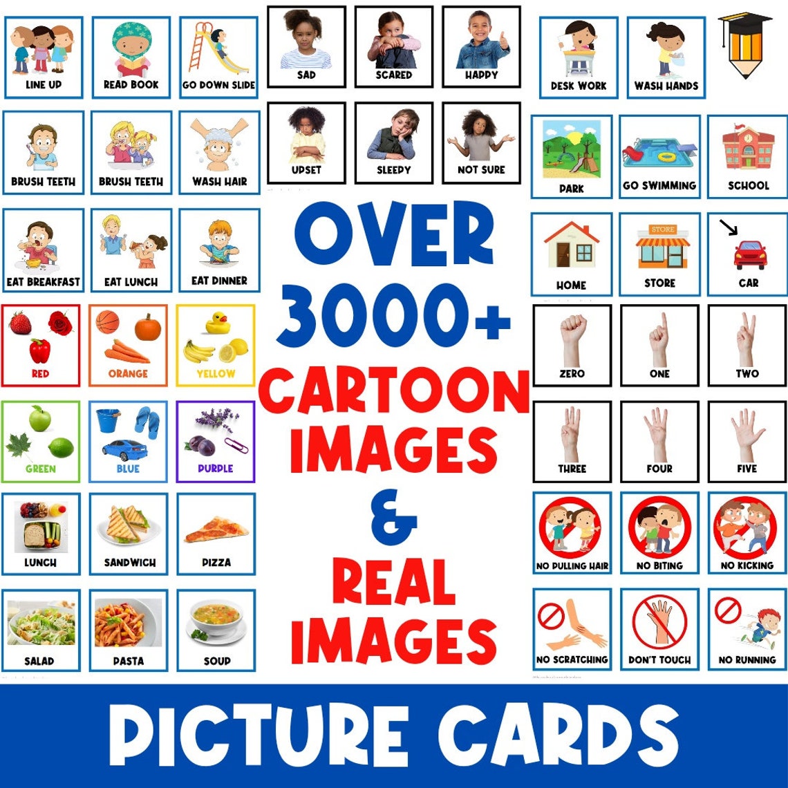 3000+ PICTURE CARDS | First Then Board | Visual Aid | Schedule ...