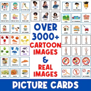 3000 枚以上の絵カード | First Then Board | 視覚補助 | スケジュール | 行動チャート | タスク カード | 特別なニーズ | 自閉症 | 漫画