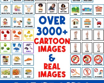 3000+ PICTURE CARDS | First Then Board | Visual Aid |  Schedule | Behavior Chart | Task Card | Special Needs | Autism | Cartoon