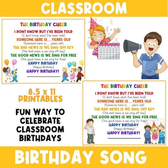 HAPPY BIRTHDAY SONG Toddler and Preschool Activities - Etsy