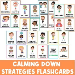 27 Calm Down Strategies Flashcards Coping Skills Calm Corner Techniques Communication FlashCards Busy Book Autism Activities image 1