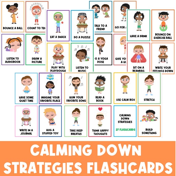 27 Calm Down Strategies | Flashcards | Coping Skills | Calm Corner | Techniques | Communication | FlashCards | Busy Book | Autism Activities