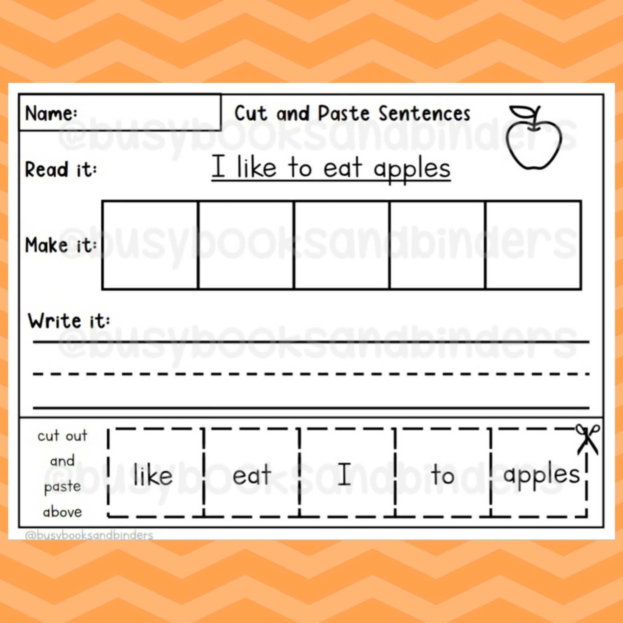 Kindergarten Cut and Paste Worksheet Bundle ONE Reading Etsy Kindergarten Cut and Paste Worksheet Bundle ONE Reading Etsy
