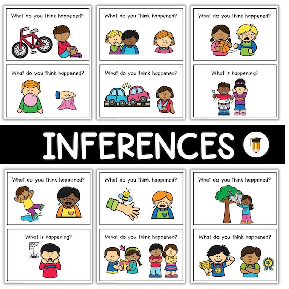 Making Inferences | Inferring Picture Cards  | Reading | Writing | Wh Questions | What Happened | Behavior Picture Cards | ESL | SLP |