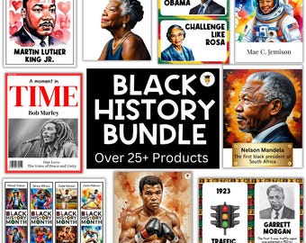 BLACK HISTORY BUNDLE | Black History Posters | Bulletin Board Display | Black History Decor | African American History | Printable Banners