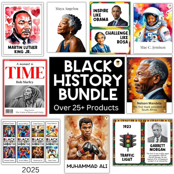BLACK HISTORY BUNDLE | Black History Posters | Bulletin Board Display | Black History Decor | African American History | Printable Banners