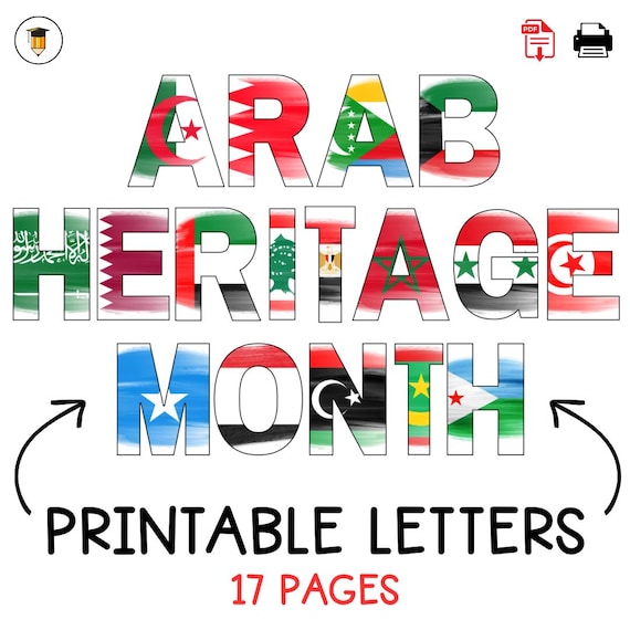 Arab Heritage Month Bulletin Board Posters | Middle Eastern Culture Classroom Decor | Cultural Awareness | Printable Diversity School Poster