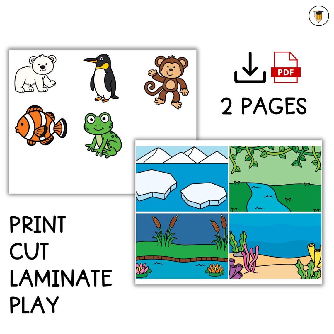 Animal Habitats | Animal Sorting Activity, Animal Activities, Busy Book ...