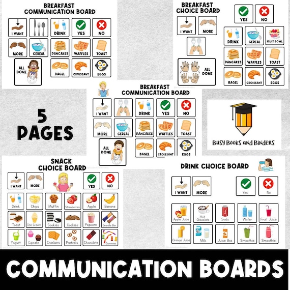 Food Communication Choice Board | Food Choice Board | Food | Visual Aid | Choice Board | Behavior | Task Card | Autism | First Then