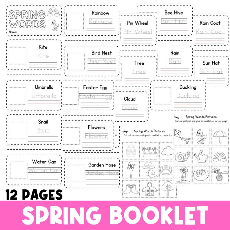 Spring Activities | Kindergarten Cut and Paste | Reading Writing ...