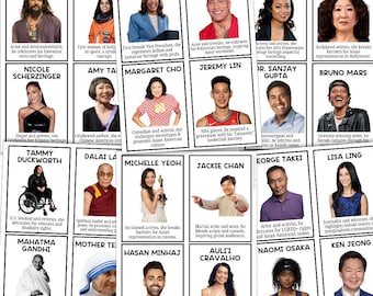 40 AAPI Flashcards | Asian Americans and Pacific Islanders | Bulletin Board Display | Asian American Decor | AAPI History | Printable Poster