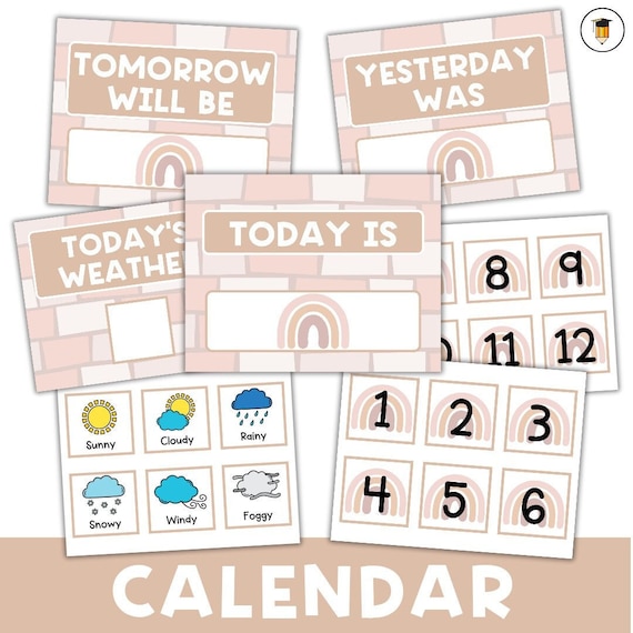 PHYSICAL COPY: Boho Calendar | Kindergarten Classroom Decor | Morning Circle | Calendar Practice | Preschool Decor | Daycare | Neutral Decor